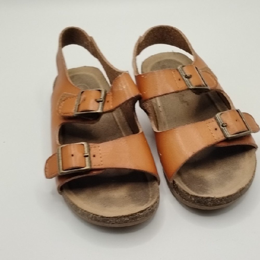 Brown Leather Buckle Sandals